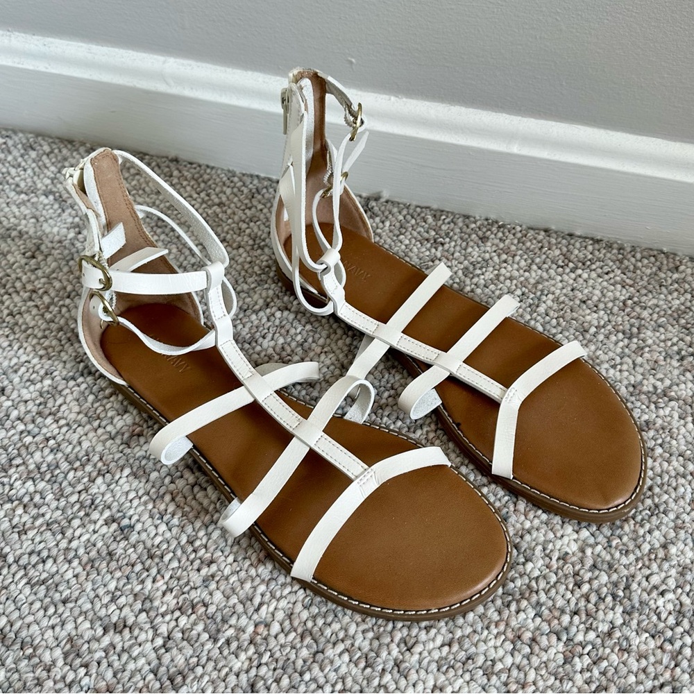 Old Navy White Gladiator Sandals Size 9